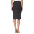 thumbnail image 3 of Moa Collection Women's Elastic High Waist Stretch Comfy Office Work Wear Solid Midi Skirt S-3XL, 3 of 6