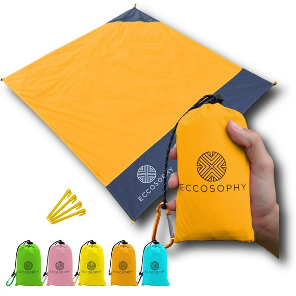 Manta de playa ECCOSOPHY, impermeable, compacta, 152 x 140 cm, color naranja