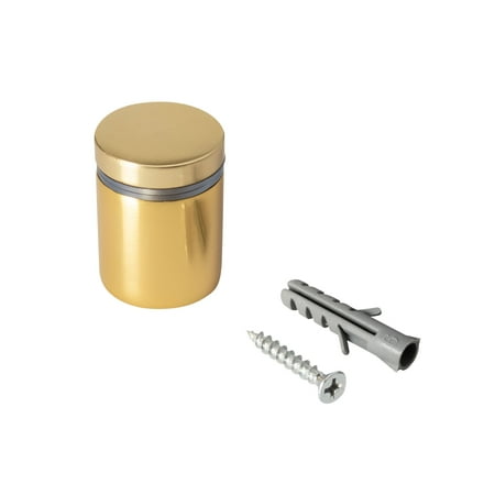 

Sign Standoff 1 Diameter x 1 Barrel Length Gold Aluminum Eco Series Easy Fasten Standoff Pack of 8 by Outwater