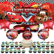 Disney Car Party Supplies Plates Decorations Birthday Cake Topper Banner Decor Backdrop Balloons