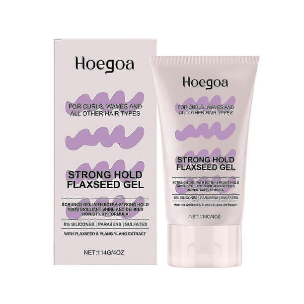 Strong Hold Flaxseed Gel - Extra Strong Scrunch Gel for Defined Curls - Long-lasting Hold & Natural Shine - Suitable for Curls Waves Hair