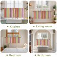 thumbnail image 6 of Colorful Striped Tier Curtains, Farmhouse Modern Stripes Art Light Filtering Kitchen Curtains, 2Pcs Rod Pocket Half Window Treatments Panels for Sink Cafe Cabinet Camper 27.5x24 Inches, 6 of 9