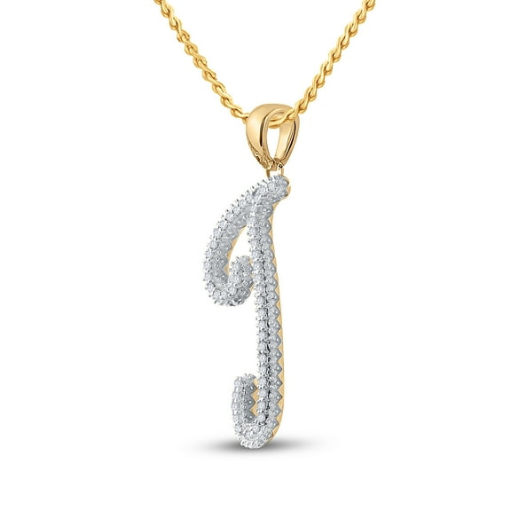10k Yellow Gold 1/6 CTW Natural Diamond P3 Gift Initial "J" Pendent 1.52 Grams