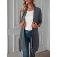 thumbnail image 4 of Deago Women's Draped Front Open Cardigan Casual Long Sleeve Lightweight Cardigan Sweaters Duster (Gray, XL), 4 of 7