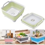Collapsible Square Dishwasher Sink Basin for Kitchen Cleaning and Camping Use
