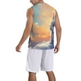 thumbnail image 2 of Honeii Sunshine Colorful Cloud Rabbit print basktball shirt for men and women, Unisex basketball jersey for Theme party-Medium, 2 of 6