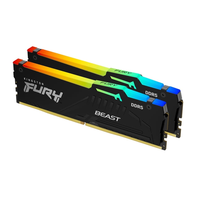 Memoria Kingston Fury Beast RGB DDR5 de 32 GB (2 x 16 GB), 6000 MT/s