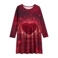 thumbnail image 6 of ATOGUTA School Uniform Girls Dress Kids Skater Twirl A Line Printed Long Sleeve Dress for School Casual Size 4T-14. Wine, 6 of 6