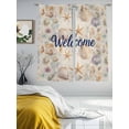 thumbnail image 3 of Sheer Curtains 63 Inches Long 2 Panels, Nautical Watercolor Shell Starfish Rod Pocket Curtain Voile Draperies, Summer Marine Animals Light Filtering Window Treatment for Living Room Kitchen Bedroom, 3 of 8