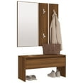 thumbnail image 2 of vidaXL Hallway Furniture Set Brown Oak Engineered Wood, 2 of 5
