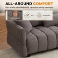 thumbnail image 4 of 80''Premium chenille fabric sofa with 2 cushions and 1 lumbar pillow Armrest strap design,,upholstered 3-seater sofa  for living rooms, bedrooms,apartments and offices Beige, 4 of 8