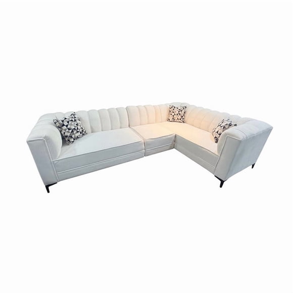 Sala en escuadra diseño moderno Ruby Hueso Reinicia 21 Muebles