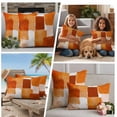thumbnail image 5 of Burnt Orange Geometric Outdoor Waterproof Pillow Covers, Watercolor Ombre Modern Abstract Art Decorative Rectangle Throw Pillowcase Sofa Cushion Sham for Patio/Couch/Chair, 20"x12" 2 Pack, 5 of 8