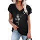 thumbnail image 2 of Blusa informal con estampado de manga corta y cuello en V de verano para mujer con estilo OAVQHLG3B Store  lin121212, 2 of 4