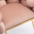 thumbnail image 3 of Luxury Accent chair Set of 2, Modern Simple Chair with Metal Legs and Velvet Fabric, Leisure Back with Simple and Smooth Lines, Lazy Single Sofa for Living Room, Bedroom, Home, Office, Pink, 3 of 9