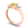 thumbnail image 2 of Three-Stone Engagement Ring for Women - 1.11ct Simulated Yellow Diamond in 14K Rose Gold Promise Ring, 2 of 6