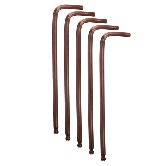 Llave hexagonal en L Uxcell de 5 piezas con extremo de bola 5/32" SAE acero S2 herramienta de reparación para hogar, bicicleta y motocicleta, rojo marrón