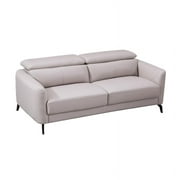 American Eagle Furniture Genuine Leather Loveseat in Light Gray