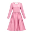 thumbnail image 3 of Bosfbaoi Dresses for Women Round Neck Long Sleeve Striped High Waist Flowy Midi Dress, 3 of 7