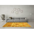 thumbnail image 3 of Ahgly Company Machine Washable Indoor Square Abstract Yellow Modern Area Rugs, 5' Square, 3 of 4