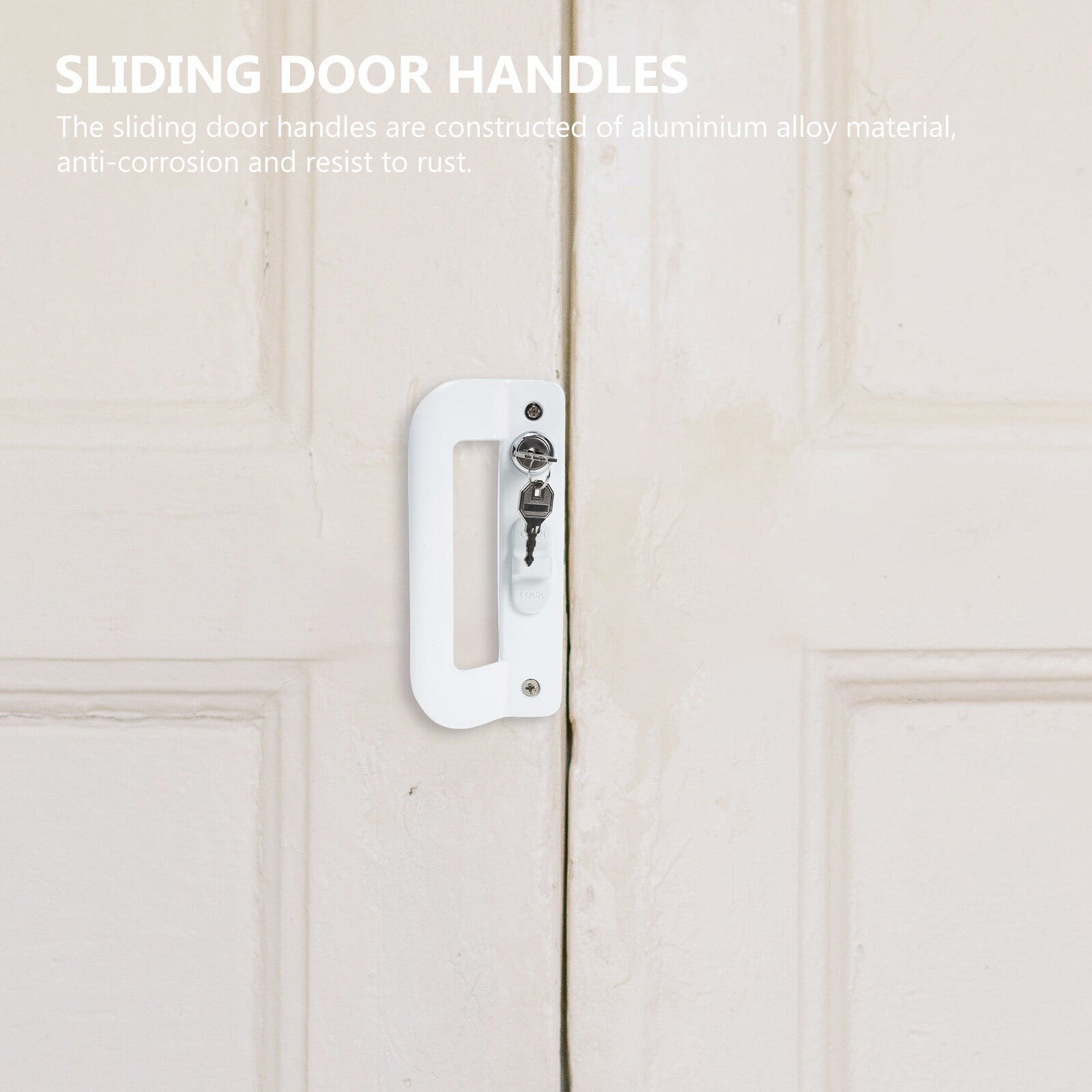 1 Set Aluminum Alloy Sliding Door Lock Sliding Glass Door Handle Heavy Duty  Door Lock