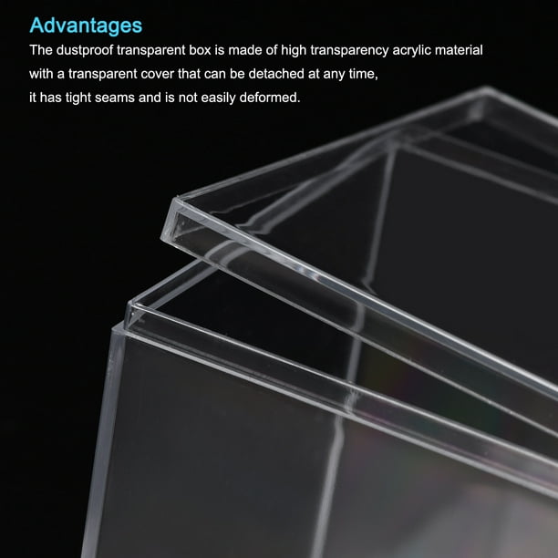 Boîte de rangement en acrylique transparent, cube carré