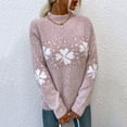 thumbnail image 4 of Pull de Noël pour Femmes Cardigan Chaud Imprimé Col Rond Blouse Tricotée Mode Pull Moelleux Décontracté Tricoté Mi-Longue Fermeture Extérieure, 4 of 7