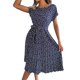 thumbnail image 2 of Lucakuins, vestido de playa de manga corta para mujer, vestido de fiesta plisado con estampado Floral informal de verano, ropa de calle Lucakuins moda, 2 of 7