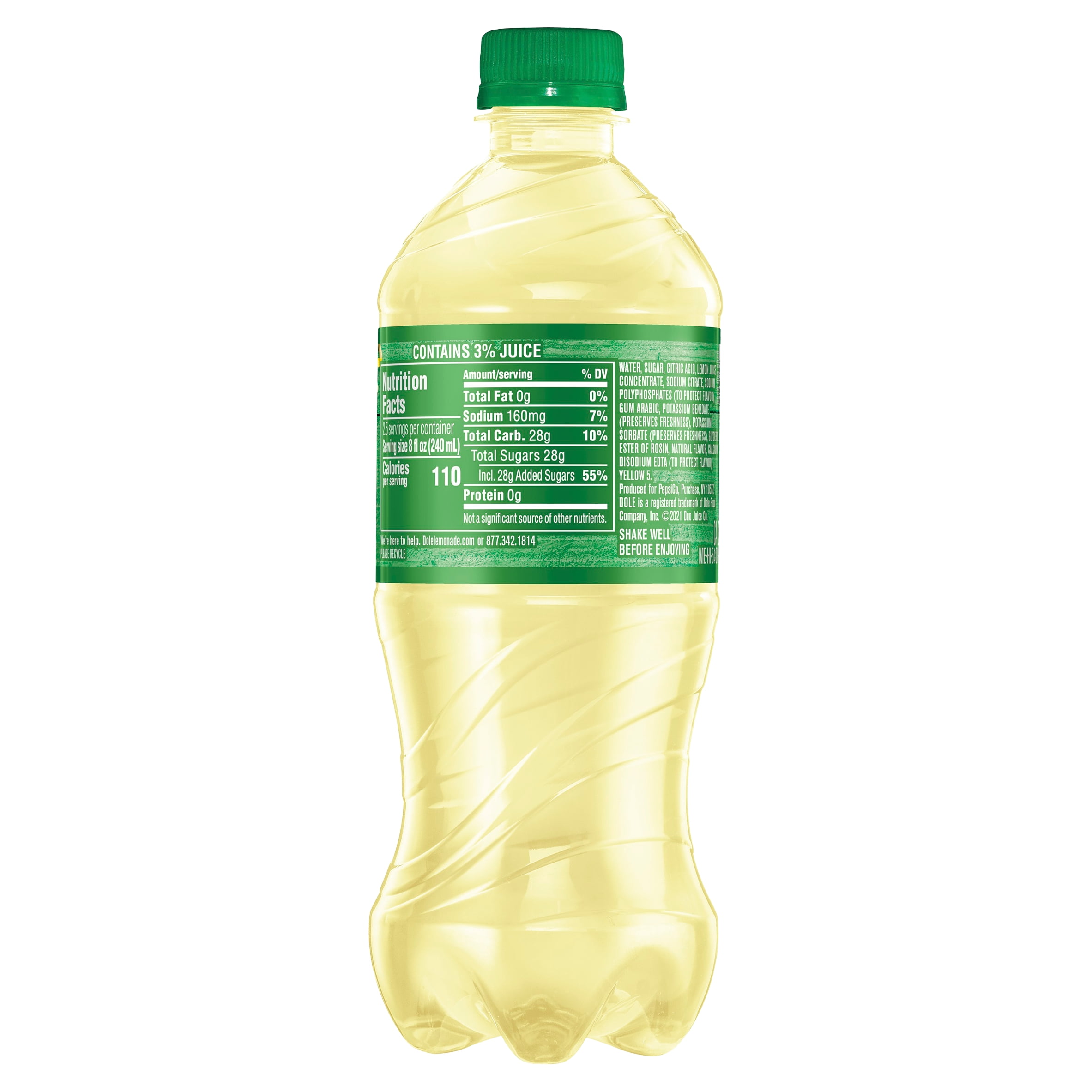 (4 pack) Dole Lemonade Juice Drink, 20 fl oz Bottle