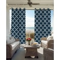thumbnail image 4 of Lake Blue Morocco Blackout Curtains 96 Inches Length, Farm Country Moroccan Geometric Plaid Window Treatment Thermal Insulated Drapes for Bedroom Living Room 2 Panels 104x96 Inches, 4 of 8