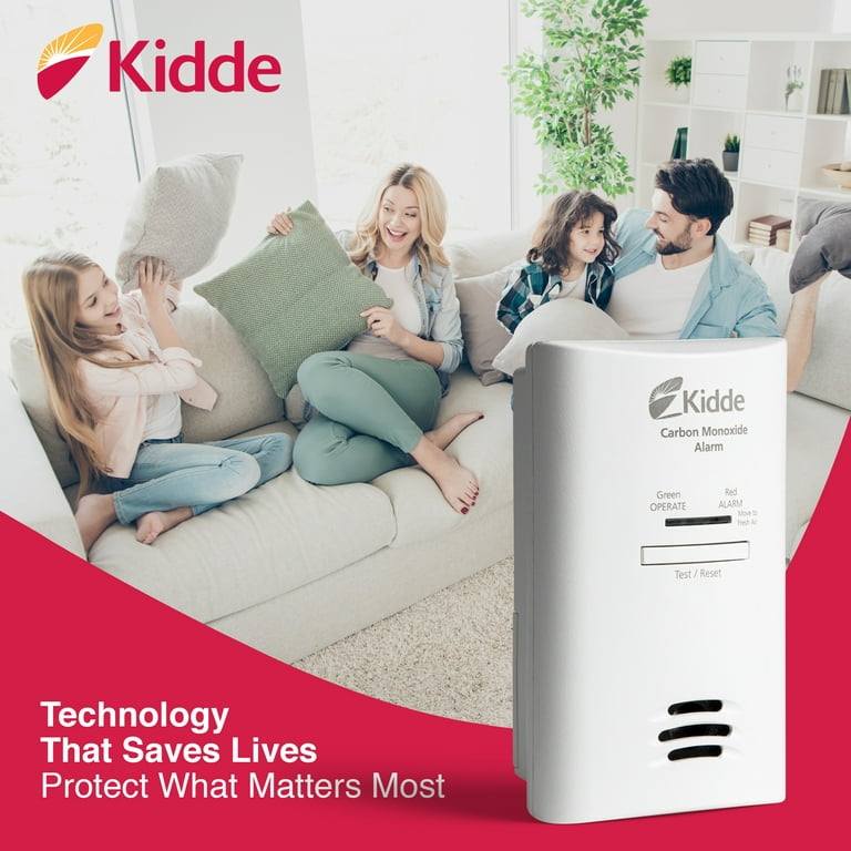 Kidde AC Plug-In Carbon Monoxide Detector with Battery Backup, CO Alarm  with LED Light Indicators