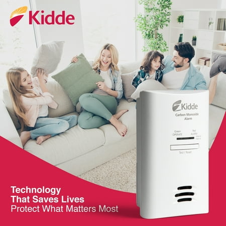 Kidde AC Plug-In Carbon Monoxide Detector with Battery Backup, CO Alarm with LED Light Indicators