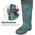 thumbnail image 5 of Chest Wader, Fishing Waders for Men & Women with Insulated Boots and Wading Belt, Two-ply Waterproof Nylon/PVC Bootfoot Wader, Green Size 10, 5 of 7