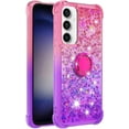 thumbnail image 2 of Slim Fit Phone Case for Samsung Galaxy S23 FE, Bling Shiny Quicksand Effect TPU Bumper Case with Four Corners Heavy Anti-Fall Protection Case for Galaxy S23 FE,Pink Purple, 2 of 14