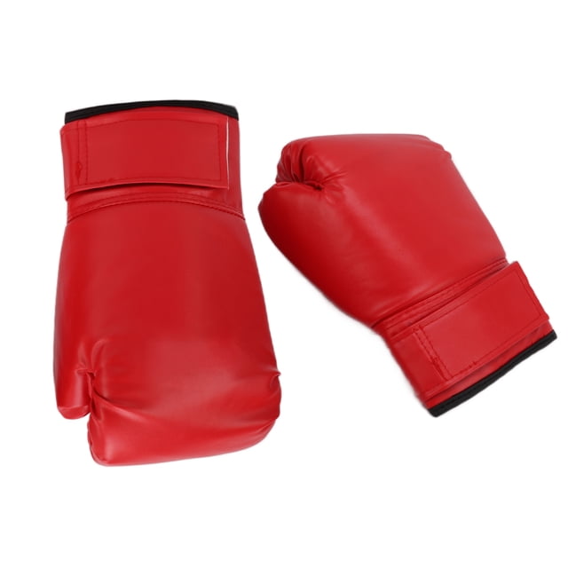 1 par de guantes de boxeo de entrenamiento unisex para adultos, Free Fight Sanda Muay Thai, 10 oz, color rojo
