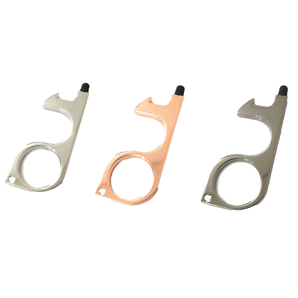 3pc No Touch Key Door Opener Handheld Brass Keychain Hand Tool Contactless Walmart Com