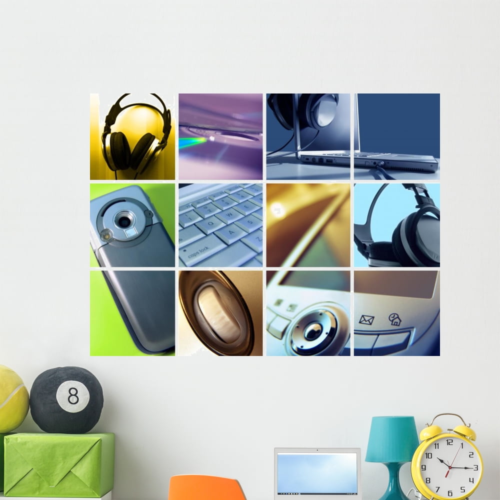 Technology Montage Wall Mural by Wallmonkeys Peel and Stick Graphic (48 ...