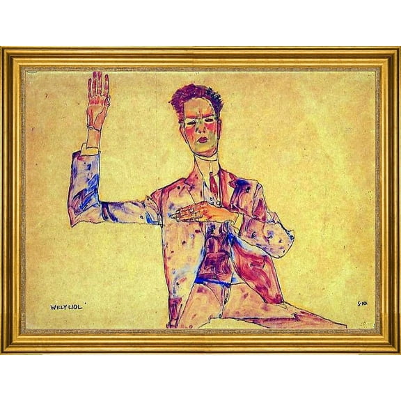 Egon Schiele Willy Lidl - 18" x 24" Framed Premium Canvas Print