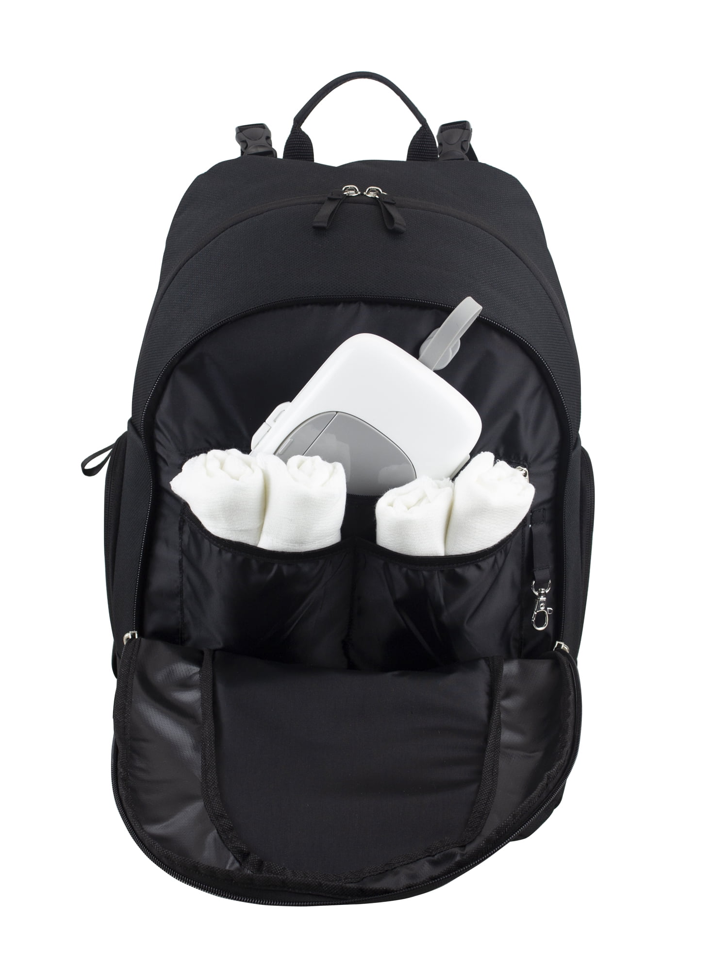 Eastsport Madison Diaper Backpack, Black, With Bonus Changing Pad