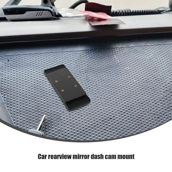 ADDHAT 1Pack Universal Mounting Plate Dash Cam Mount for Driving with Black Rectangular Abs