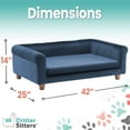 thumbnail image 2 of Critter Sitters 42 in. Elegant Navy Faux-Velvet Rectangle Pet Bed for Medium and Large Dogs, 2 of 7