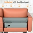 thumbnail image 5 of Costway Modular 3-Seat Sofa Couch with  Socket USB Ports & Side Storage Pocket Coral Pink, 5 of 11