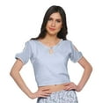 thumbnail image 3 of Moomaya Printed Rayon Cold Shoulder Crop Top And Skirt Ethnic Set For Women, 3 of 6