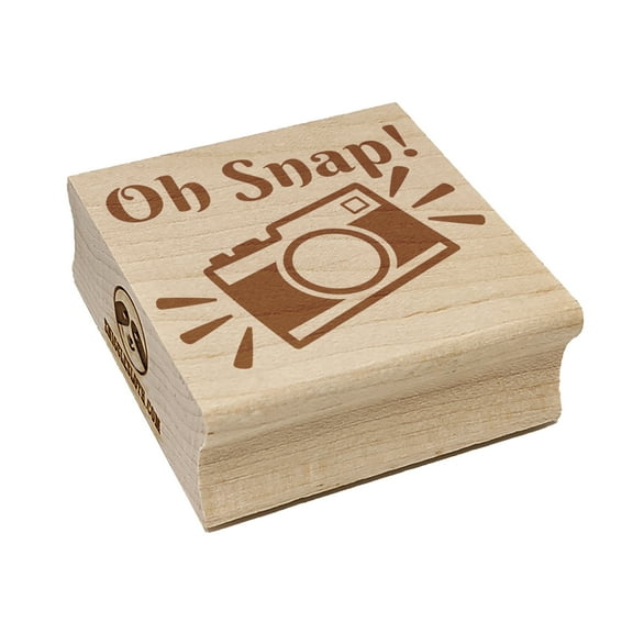 Oh Snap Camera Photography Square Rubber Stamp Stamping Scrapbooking Crafting - Small 1.25in
