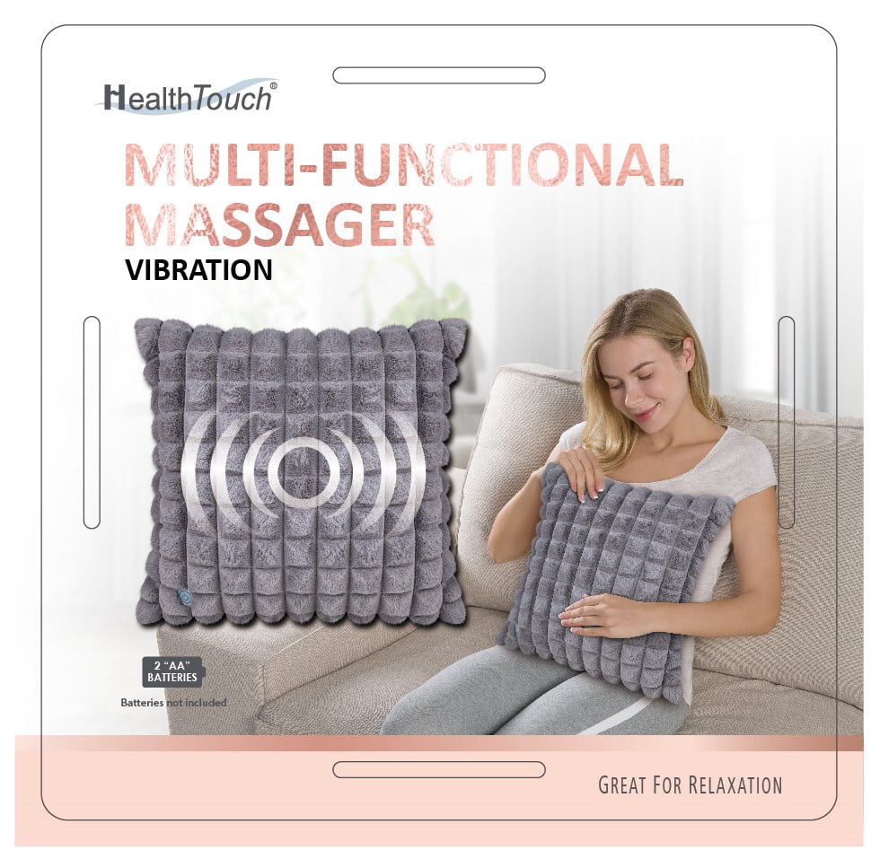 HealthTouch Multi-Functional, Comfortable and Soft Square Massager, Vibration Massager - Gray Color