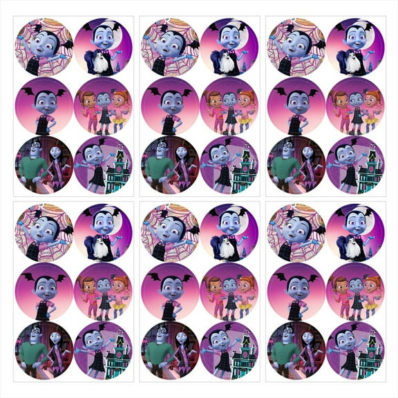 Vampirina Stickers Party Favors Labels Birthday Thank You Themed Round Circle Baby Shower 60pcs