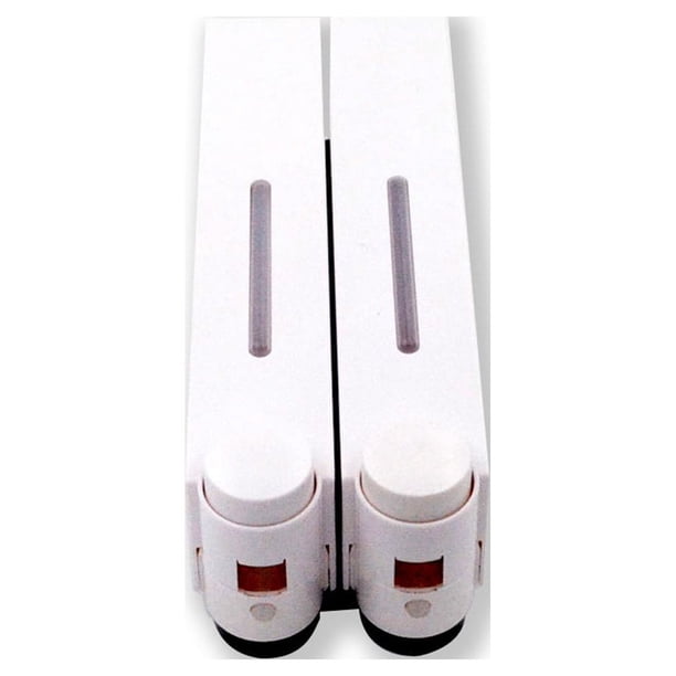 Dispensador de espuma Cateissary Desmontable Montado en la pared 420ml a prueba de fugas anticorrosivo Manual Blanco 2 boquillas