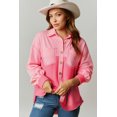 thumbnail image 3 of Women's Peach Blossom Two Tone Waffle Knit Buttoned Shacket - [ZhiHiMeRi] | (US 4-6)S, 3 of 12