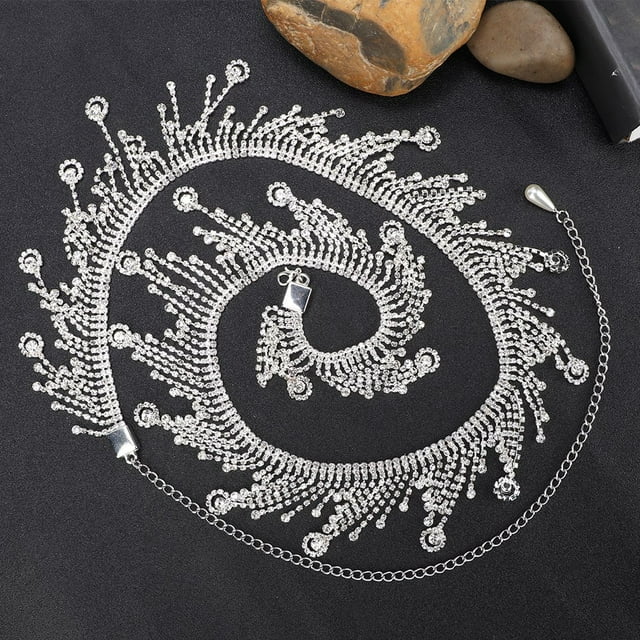 Cadena para danza del vientre, 103cm, diamantes de imitación de cristal, cadena para el vientre DIY, accesorios para ropa, muy versátil Jadeshay A