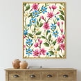 thumbnail image 2 of Designart 'Vintage Blue and Pink Wildflowers' Traditional Framed Canvas Wall Art Print, 2 of 5